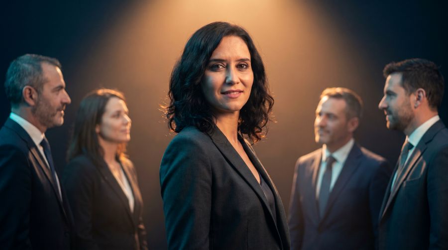 Beraterin selbstbewusst im Spotlight, zieht Kunden an