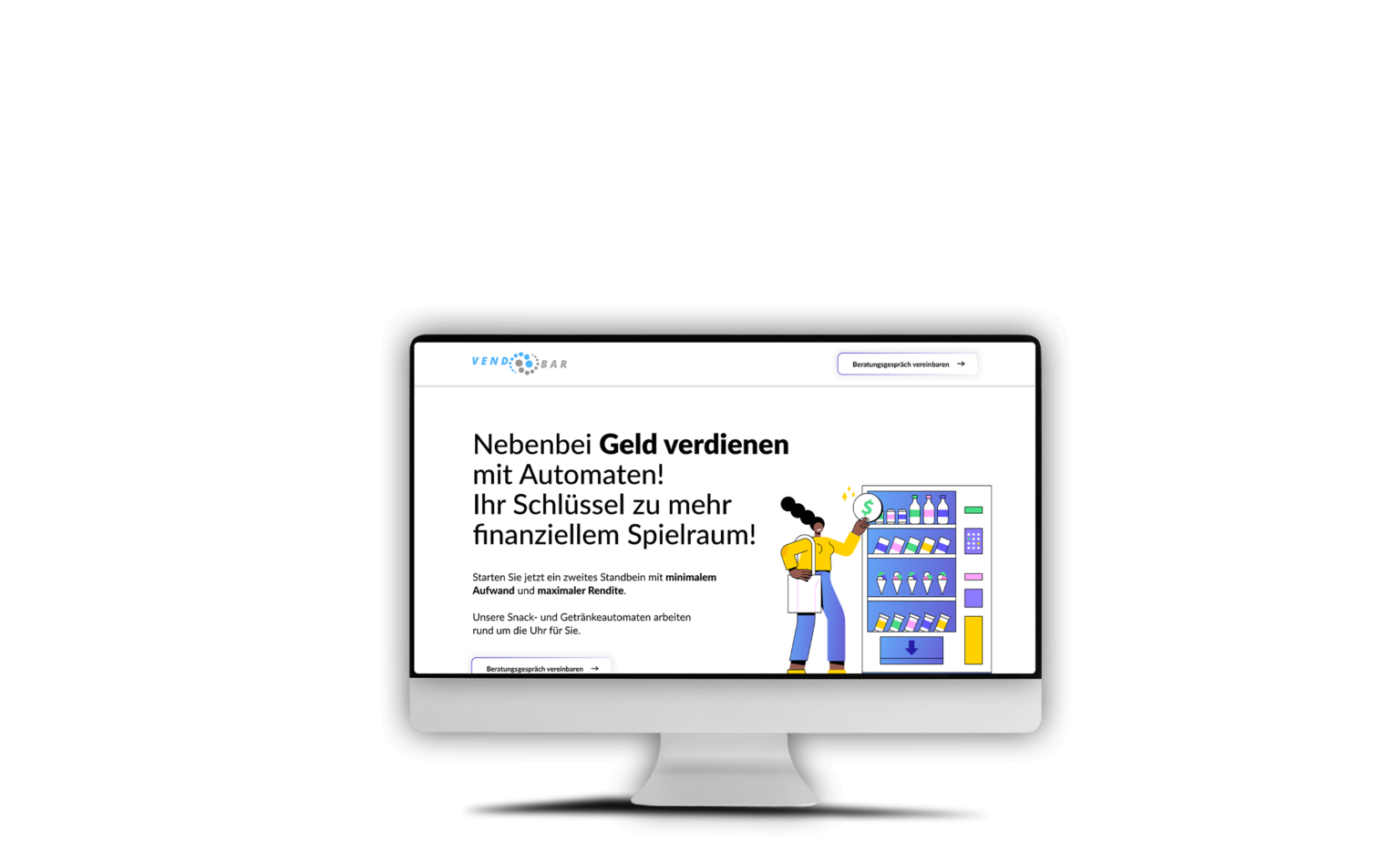 Vendbar Webseiten Design Mockup Front by Share2Create