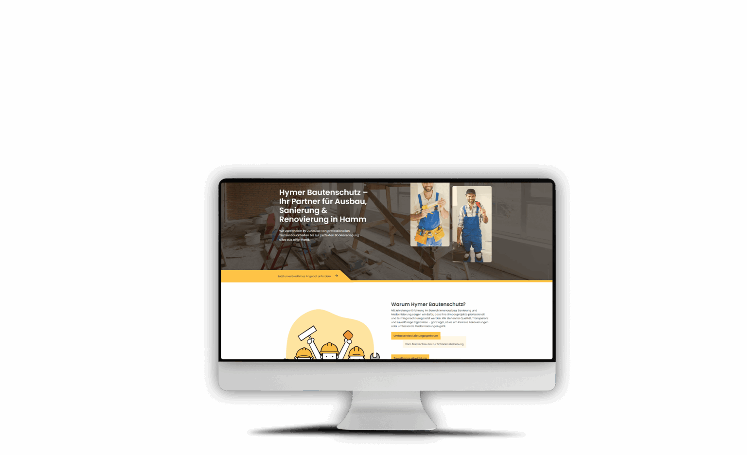 Webdesign Mockup Front HymerBautenschutz