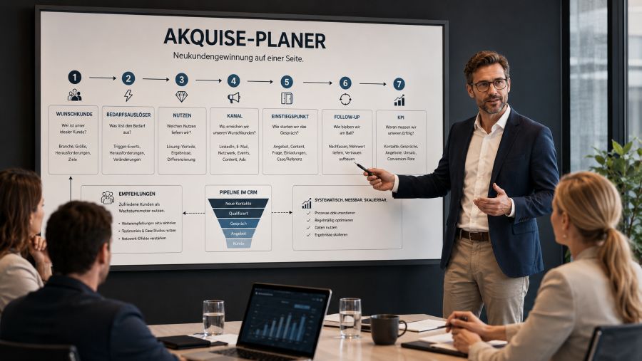 Akquise-Planer für systematische Neukundengewinnung im B2B