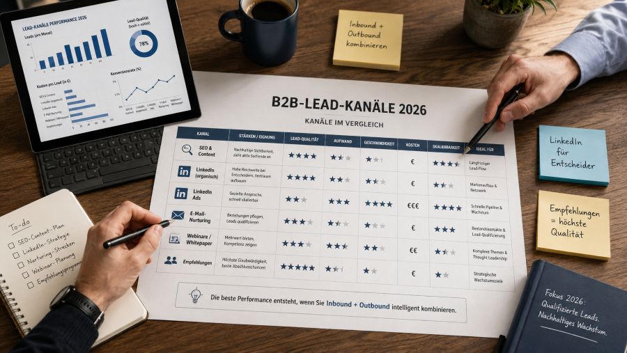 B2B-Lead-Kanäle 2026 im Vergleich