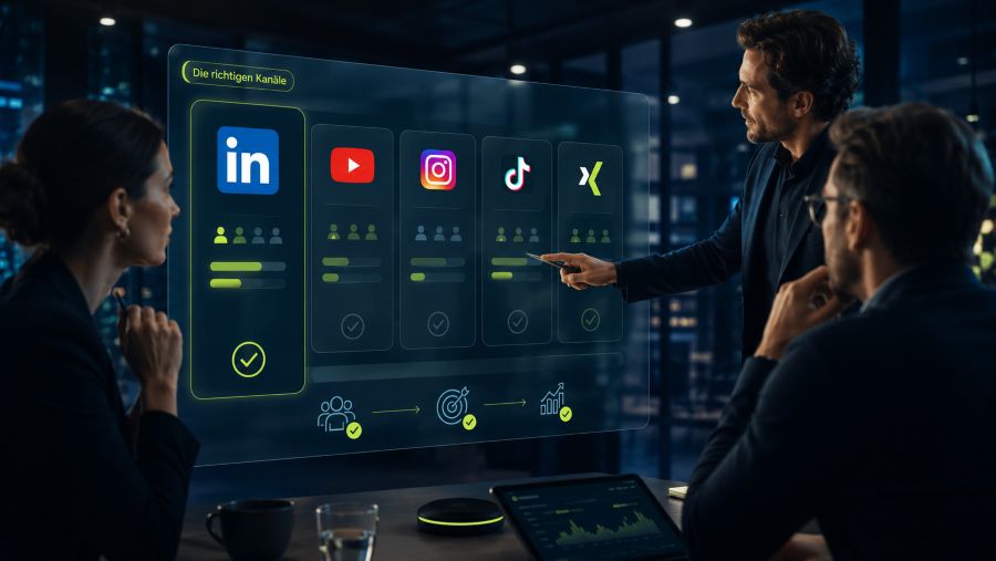 B2B-Social-Media-Kanäle 2026 mit LinkedIn, YouTube, Instagram, TikTok und Xing im Vergleich