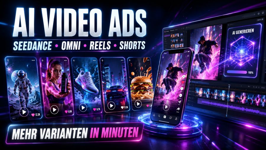 KI Werbung Workflow mit Briefing Creative Review Test und Analytics