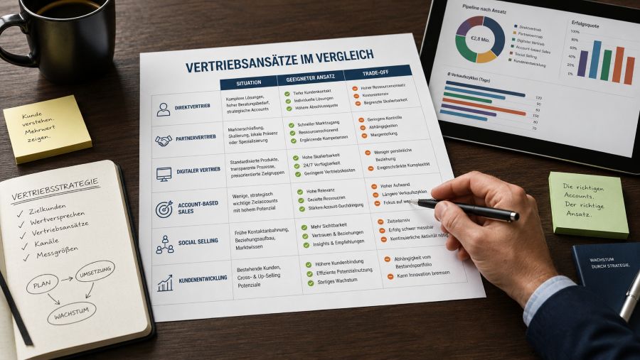 Vertriebsstrategien im Vergleich für B2B-Unternehmen