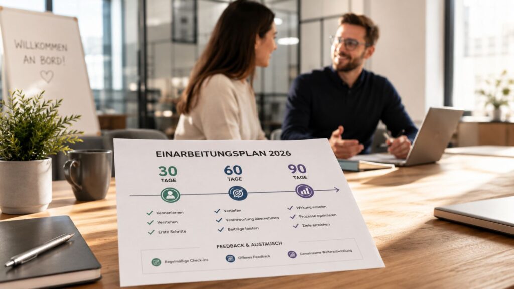Einarbeitungsplan: 30/60/90-Tage-Vorlage