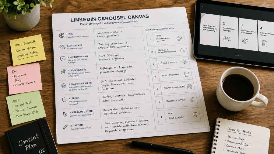 LinkedIn-Karussell und wie es aufgebaut werden sollte